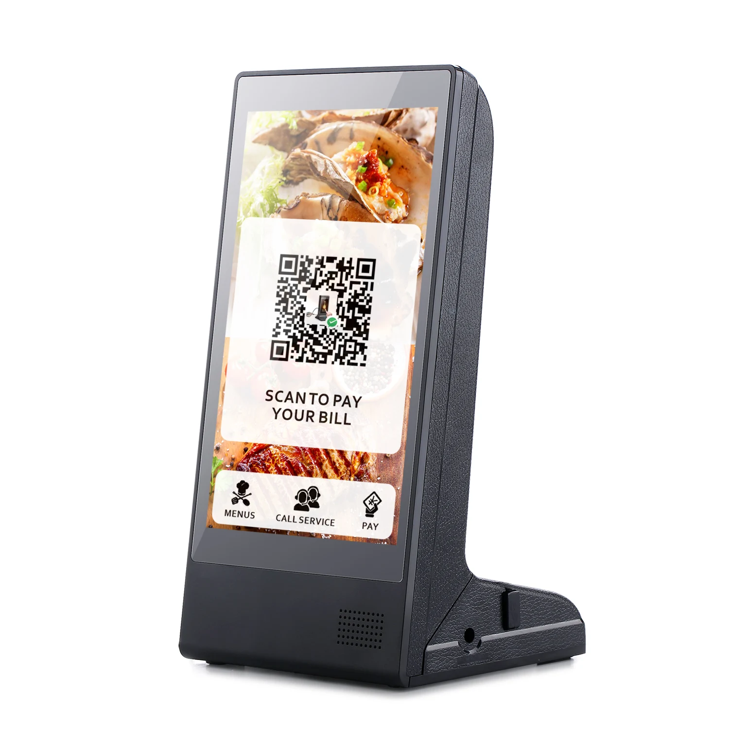 Order Call System Video Player Table Top Restaurant Power Bank Android Tablet LCD Digital Menu Holder Advertising Display