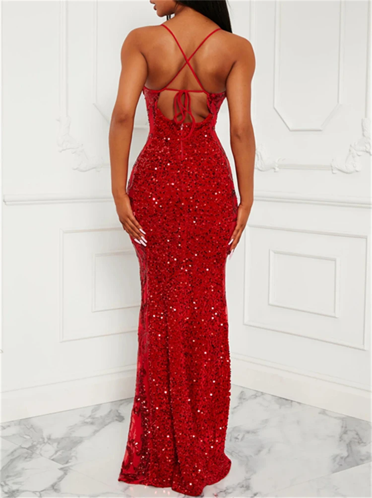 Wholesale Fashion Stock Lot Garments Lady Celebrity Red Evening Gown
