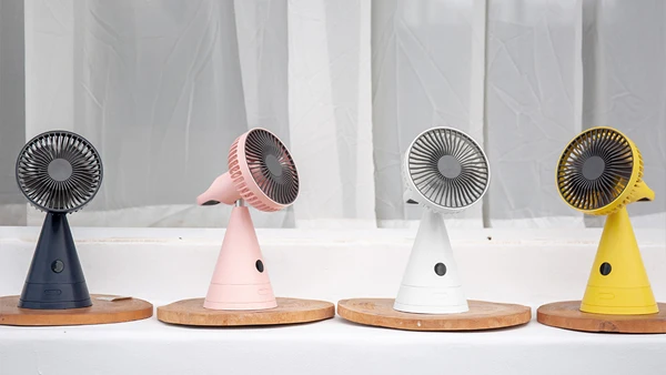 2024 Smart Cute Windmill Fan Cone Base with Automatic Swing Function with Detachable Cover Easy to Clean Portable Mini Fan