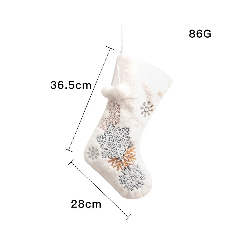 Hot Sell Ivory White Xmas Sock Knit Gift Christmas Stocking for home decorations