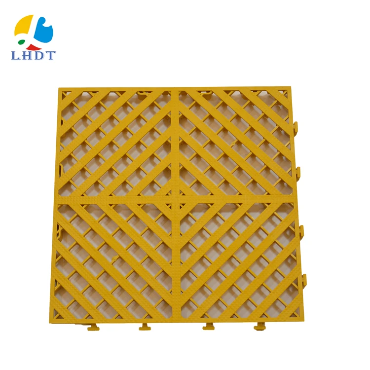 PP 4s Showroom Splice Floor Tile Modular PP Garage Non-Slip Drainage Interlocking Floor Mat 400*400*30