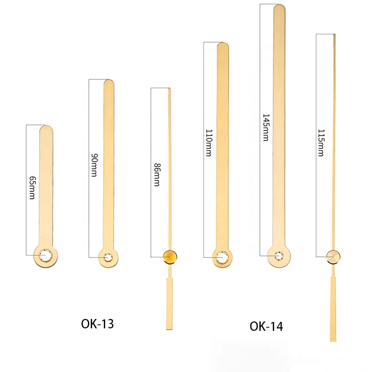 Copper Hands Brass Needles for Wall Clock Metal Pointers for Quartz Clock DIY Clock Accessories