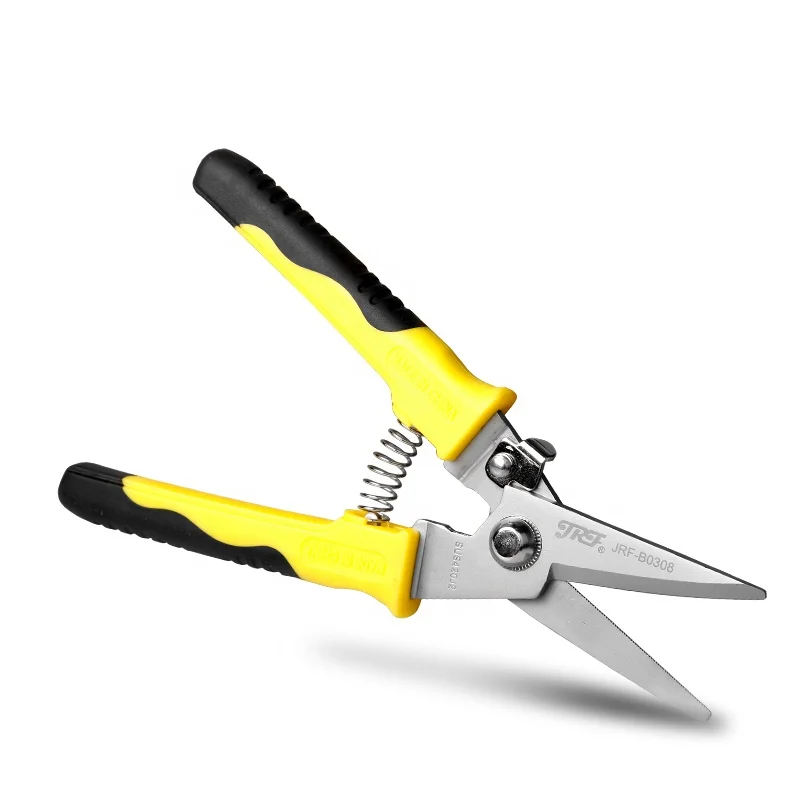 
Multi-purpose Straight White Head Scissors Tin Snips Iron Sheet Alloy Metal Heavy Duty Shear Scissors For Cutting Iron 