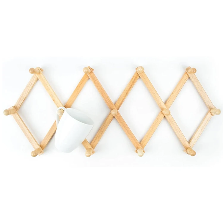 Hot sale nordic wood coat rack key holder clothes cup hangers simple hook wall shelf home decorative bedroom furniture