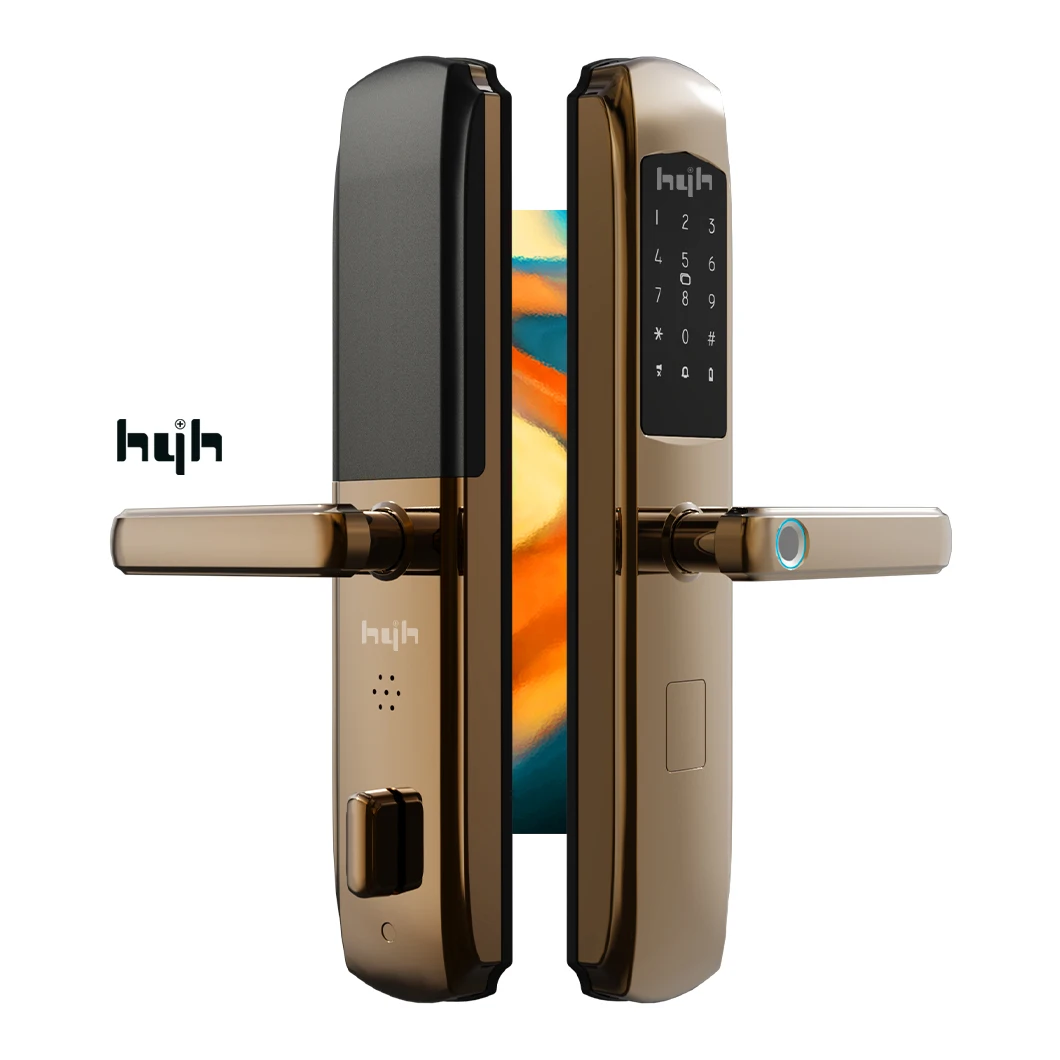 hyh Smart Lock Fingerprint Access Passcode Card Door Lock TTLock Control  for Security Aluminum Door