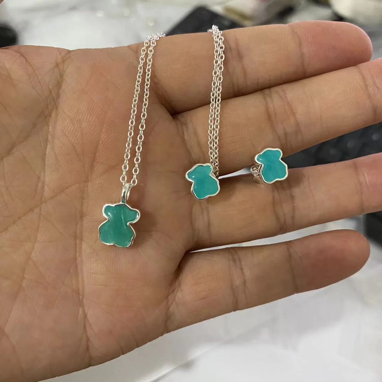 Wholesale price High quality spain bear sterling silver 925 earrings studs For touses earring jewelry making