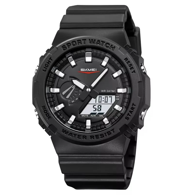 Спортивные часы Relojes Para Hombre SKMEI 2351 с двойным дисплеем аналоговые цифровые наручные 5 сигнализацией летнее время