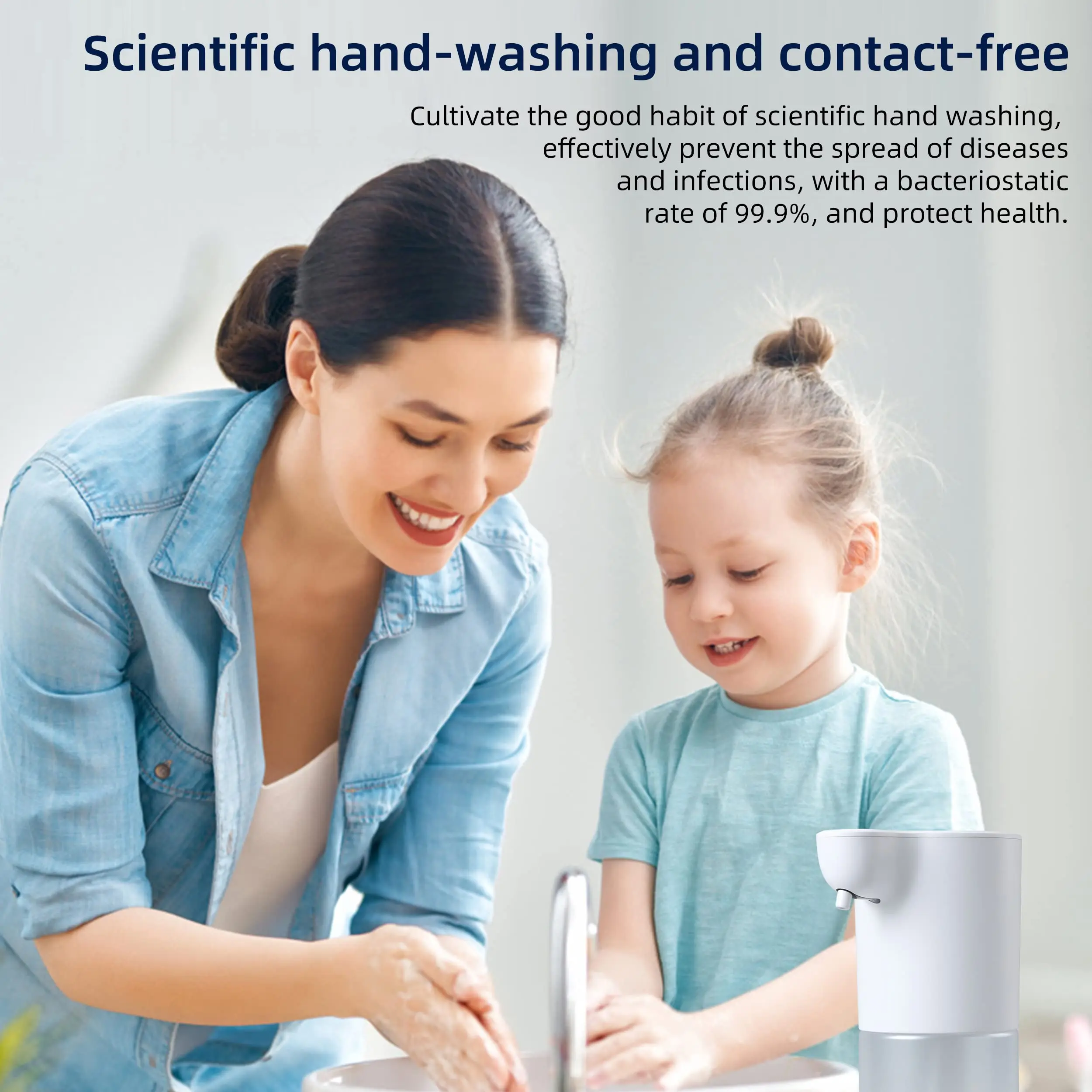 350ml/12.3oz4-Level Adjustable Volume Control Soap Dispenser Rechargeable Electric Auto Infrared Sensor Hand Soap Dispenser