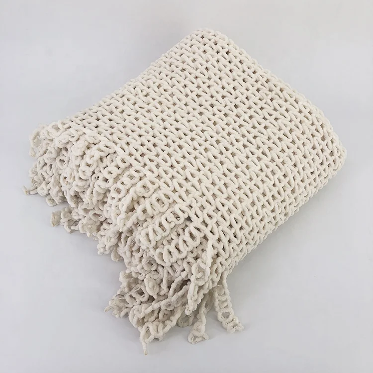 Hand made style soft sofa throw crochet acrylic scarf fleece blanket throw