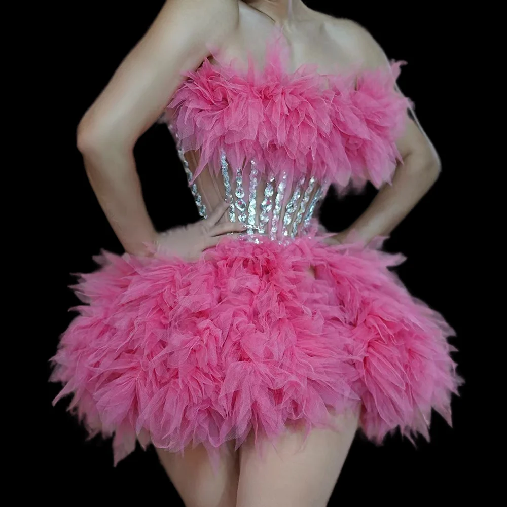 Sexy Strapless Dinner Gown Sequin Birthday Party A Line Dress Women Backless Night Club Cocktail Dress Ladies Prom Evening Dress