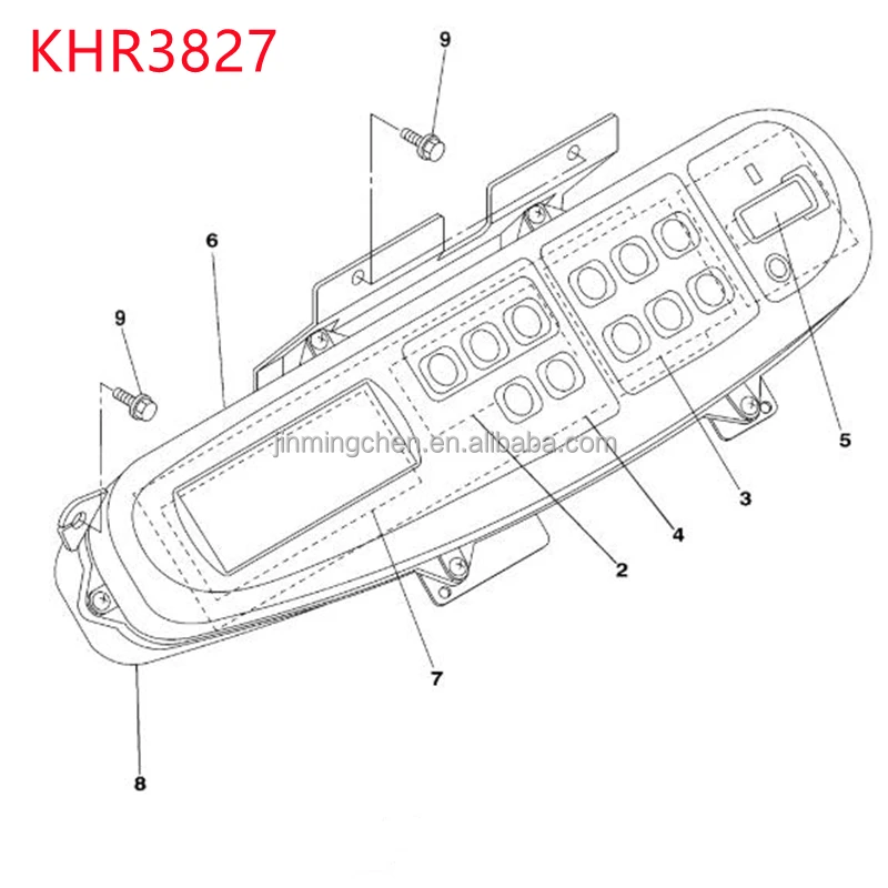 Genuine Excavator Parts Monitor Instruments Panel for CX210 CX240 CX290 CX330 CX460 CX700 CX800 KHR3827
