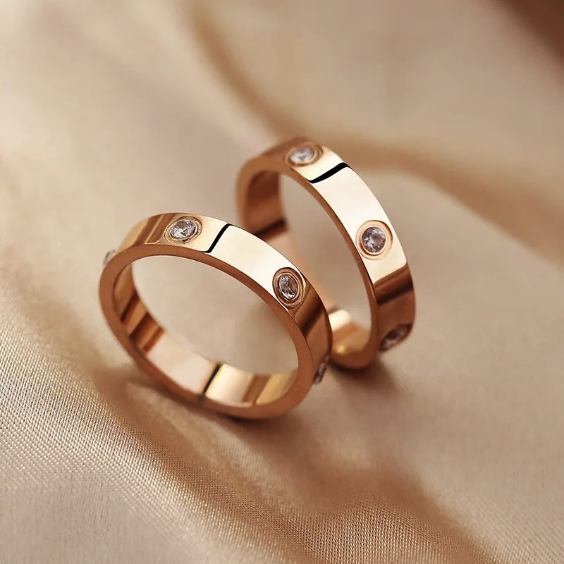 Кристалл кубического циркония 18K позолоченный из нержавеющей стали любовный винт известный бренд браслеты и кольца комплект