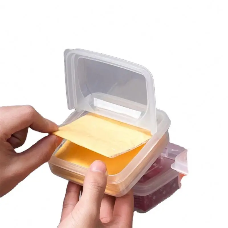 Portable Butter Cheese Container Fruit Vegetable Fresh-keeping Organizer Box Transparent Cheese Storage Box for Refrigerator