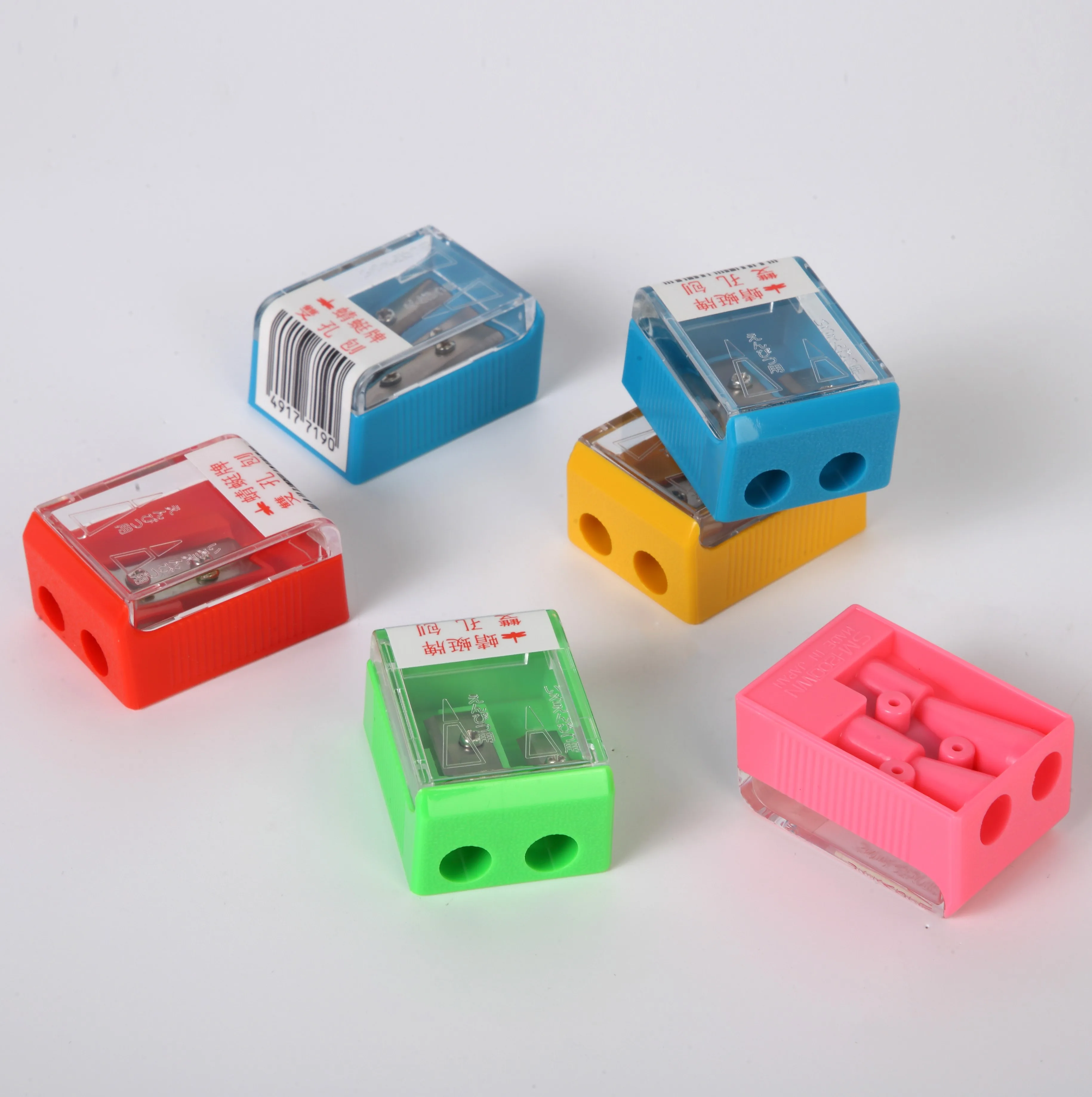 High Quality Sharpener Transparent Cover Standard Plastic Manual Pencil Sharpener For Kids