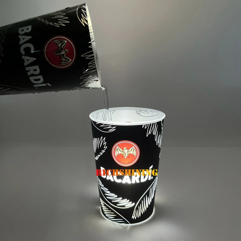 12oz Led flashing cups customized led glass glowing drink cup for party