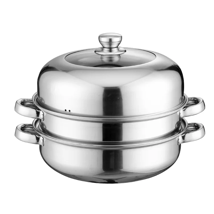 
Thickened Stainless Steel Steamer Suit Double-Layer Three-Layer Multi-Purpose Soup Steamer Steamed Hot Pot Practical Gift Pot 
