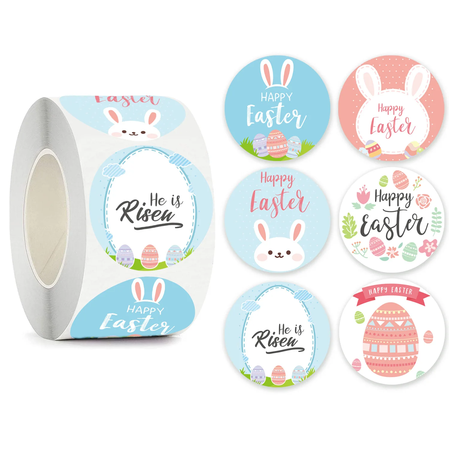 Wholesale Cartoon Easter Decor Stickers Kids Gift Box Envelope Seal Label Self-Adhesive Spring Watercolor Bunny Egg Hunt Sticker