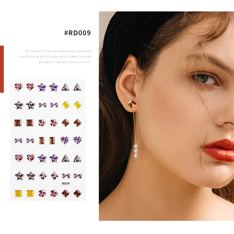 Beauty Sticker Color Diamond Acrylic Kids Earring Sticker Children Resin Rhinestone Cartoon Stickers