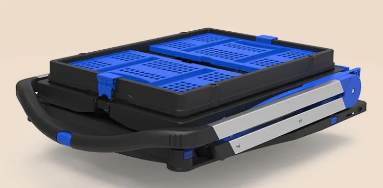 Multipurpose folding double deck vehicle,    Portable storage trolley,   heavy duty luggage trolley cart