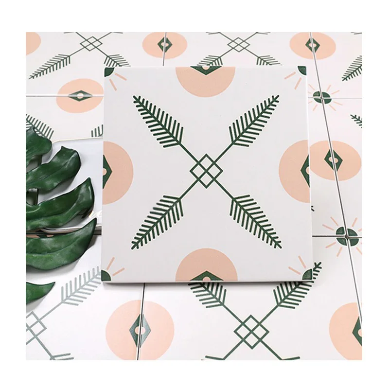 
Stick backsplash porcelain floor tile for kitchen , flowers pattern tiles 200*200mm 