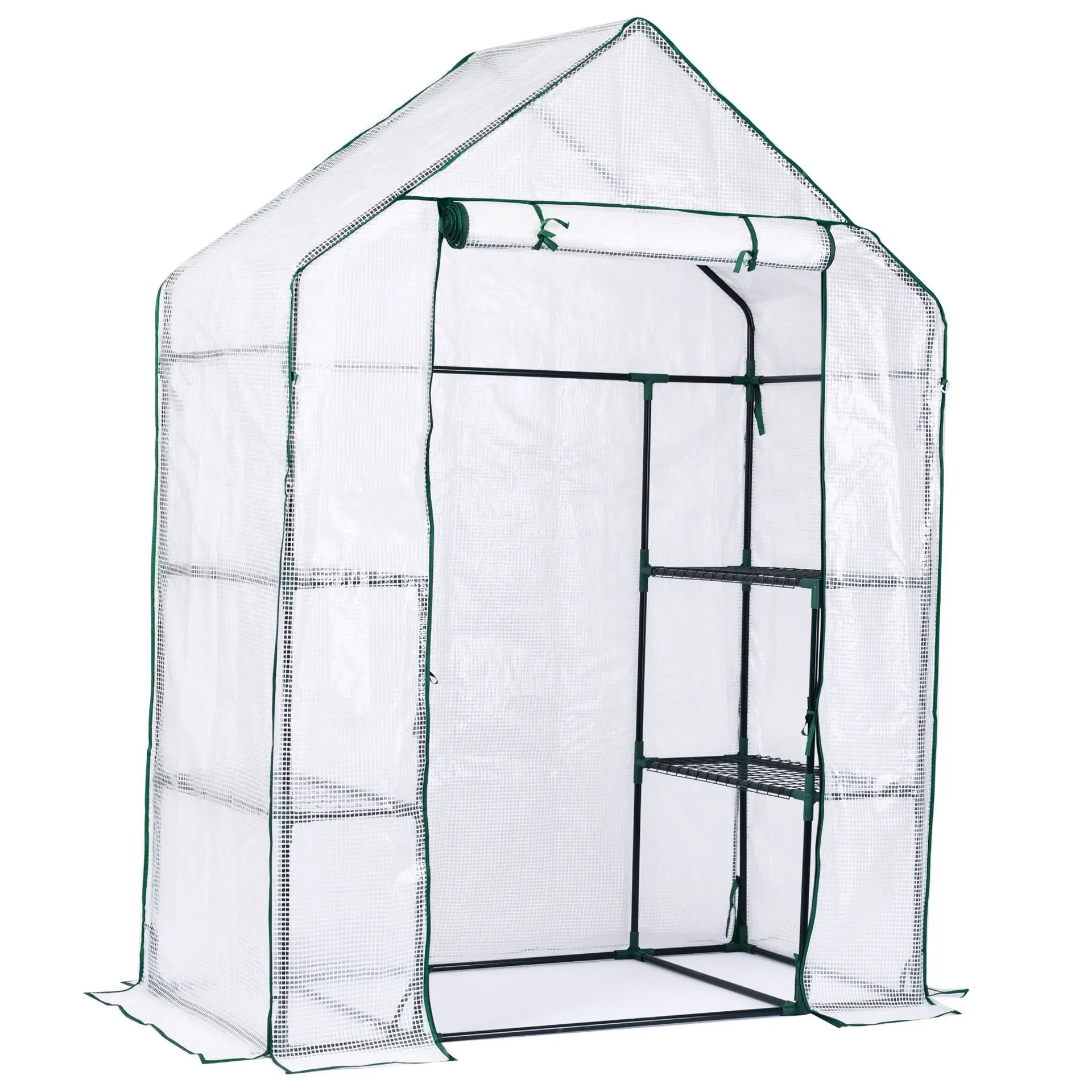 Walk In Greenhouse Portable 6 Shelves 3 Tiers Mini Garden Greenhouse For Herb And Flower