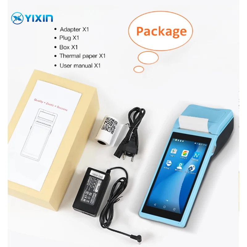  4G Android чековый принтер бесплатное приложение 5 дюймовый Pos и сканирование QR-кода Мобильный с