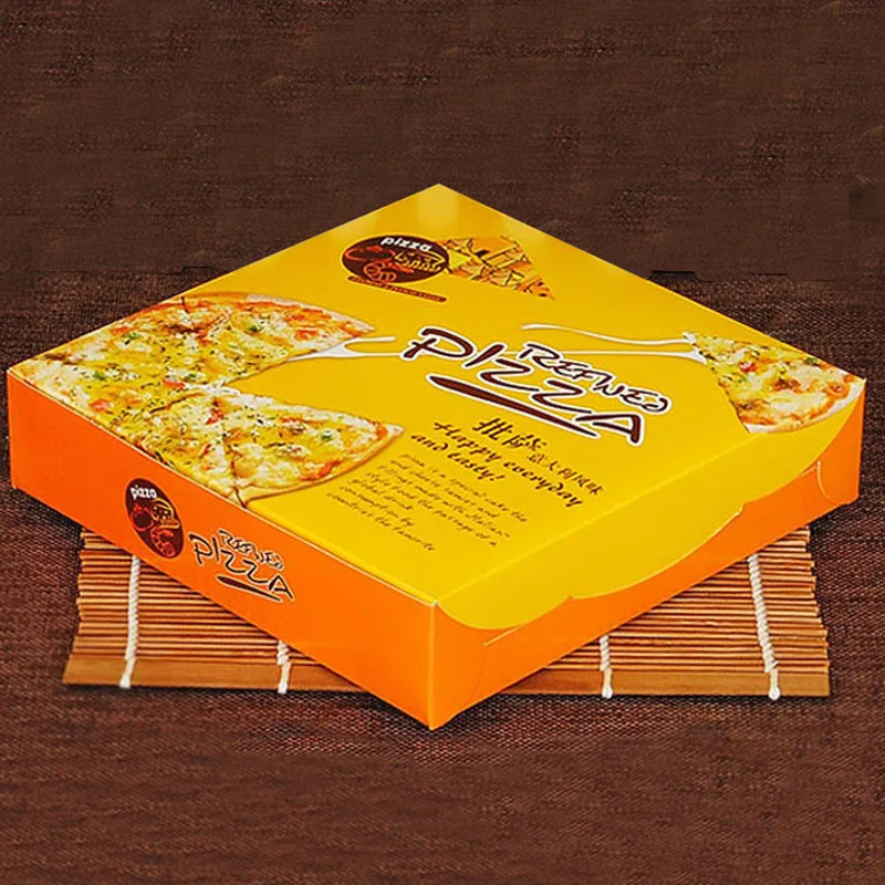 Custom Size Printing Design Pizza Box Paper Board Square Paper Pizza Delivery Carton Packaging Box