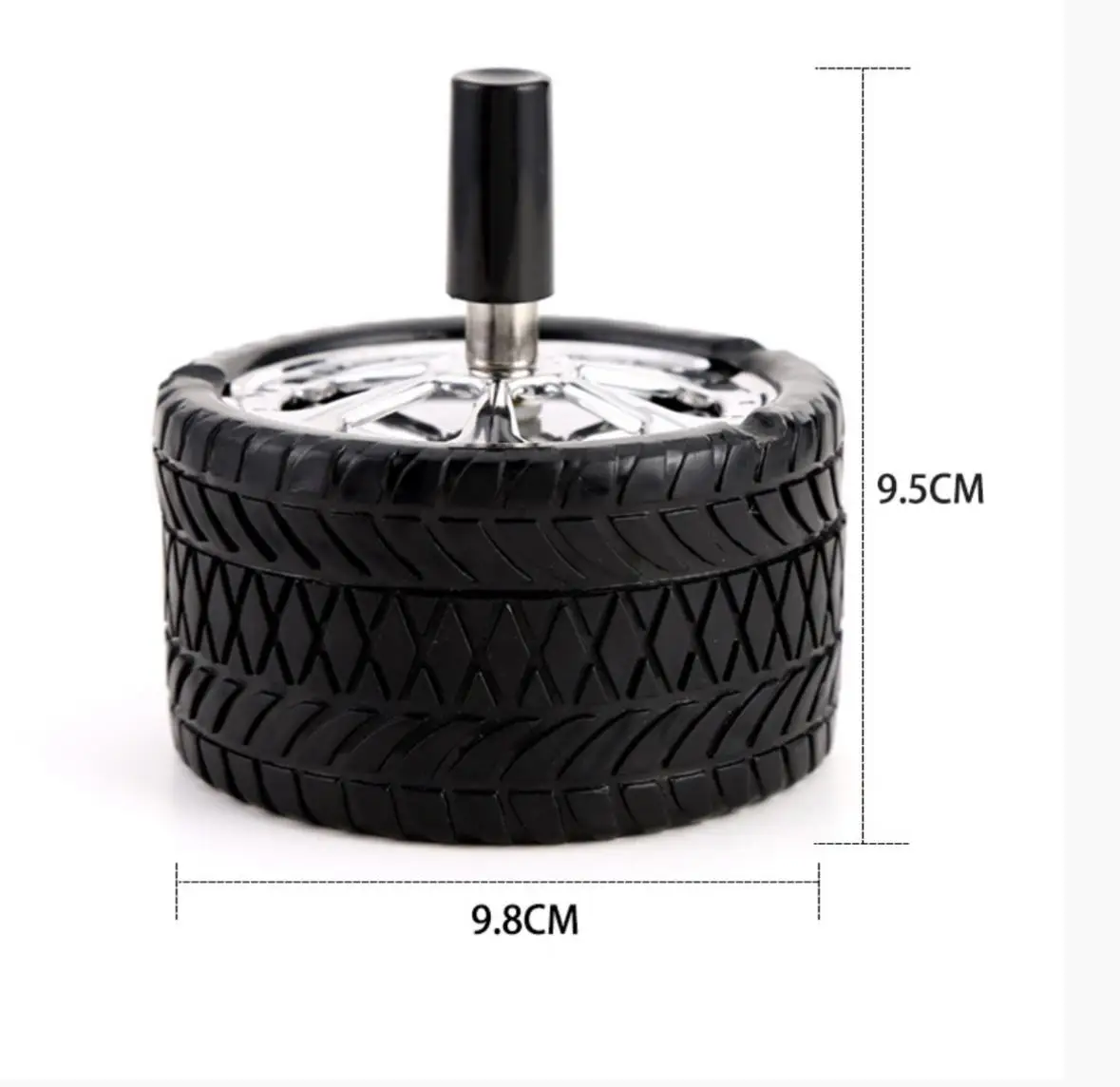 Tire Type Ashtray Round Smokeless Metal Push Down Windproof Outdoor Tabletop Smoke