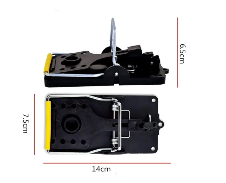 Black Plastic Mouse Trap Reusable Mouse Snap Trap Easy Use Rat Trap For Indoor And Outdoor