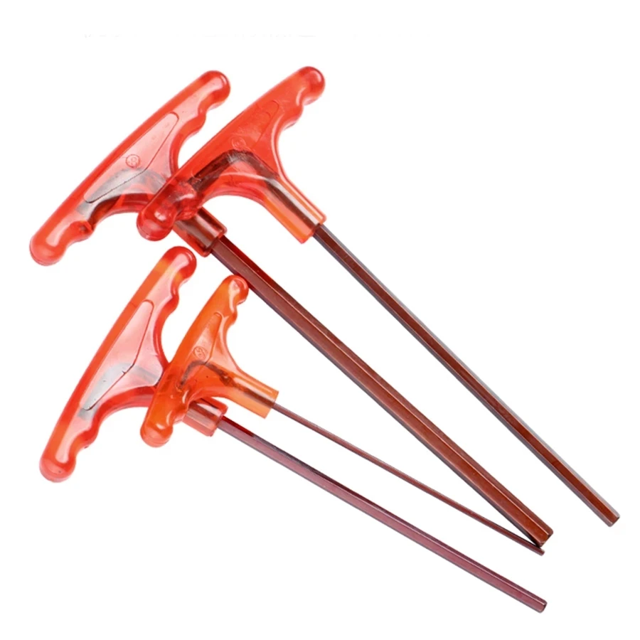 S2 steel 3mm hexagonal wrench tools red plastic T handle allen hex key wrench