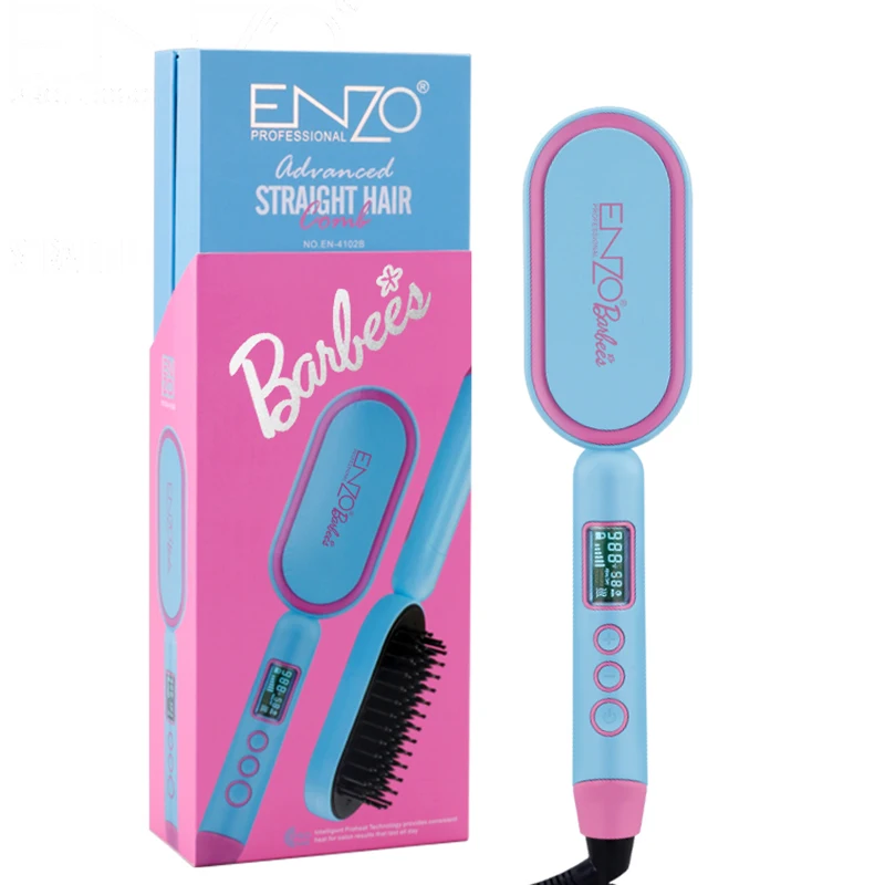 ENZO Multi planchas de cabello profesional Wholesale Electric Fast Straightener Comb Ionic Hot Brush Hair Straightening Comb