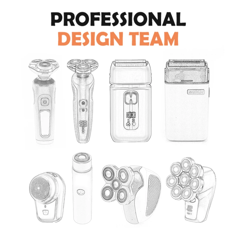 Customized Logo Multi Electric Rechargeable Shaver Cordless Multi Headed Profesional Beard Head Shaver For Bald Men