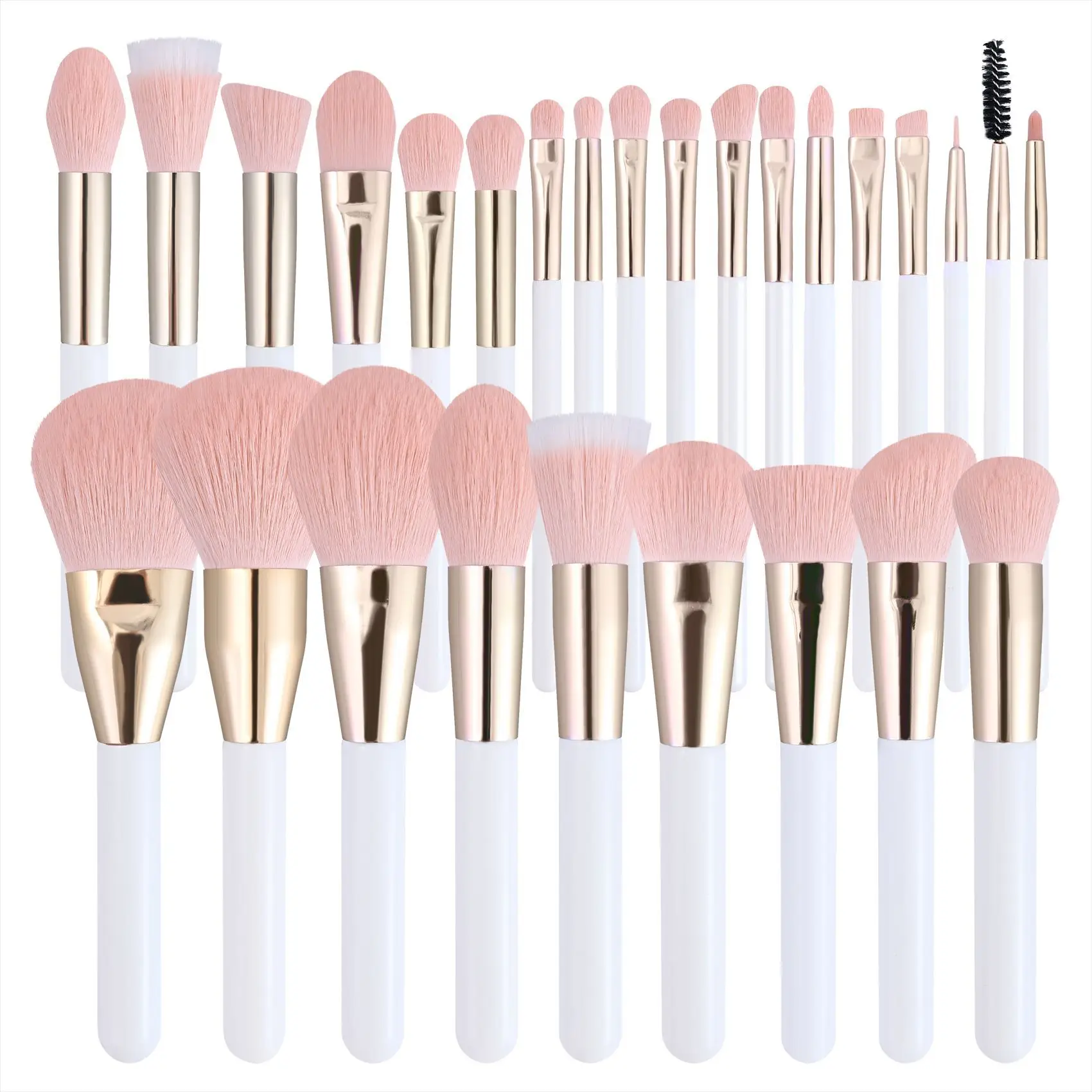 25pcs Makeup Brush Set High Quality Wood Handle white Makeup Brushes Private Label Professional
