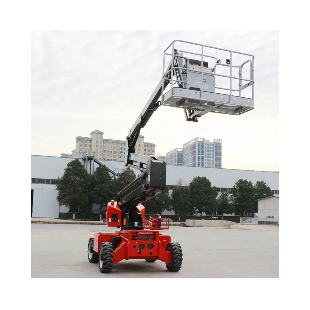 Cheap small 12-16m hydraulic articulated mobile portable cherry picker boom lift