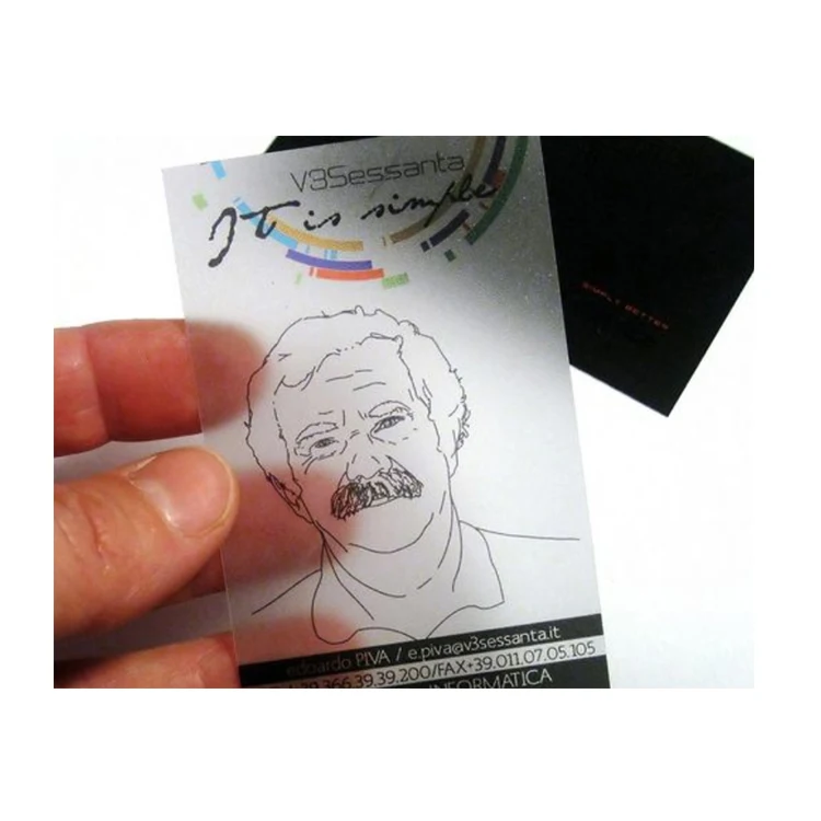 Exquisite material durable personalized transparent frosted clear pvc card