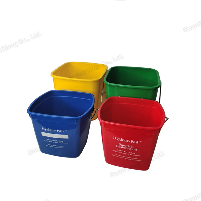 Небольшой гигиенический пластиковый квадратный ведро для очистки воды с металлической