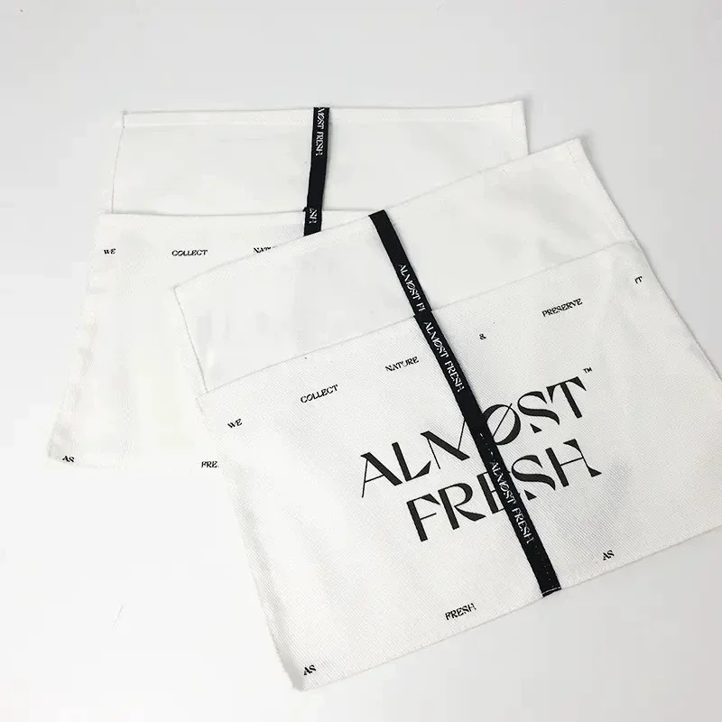 Custom Printed Canvas Envelope Storage Bag Underwear T-Shirts Luxury Gift Cosmetic Hair Packaging Dustproof-Low MOQ Cartoon