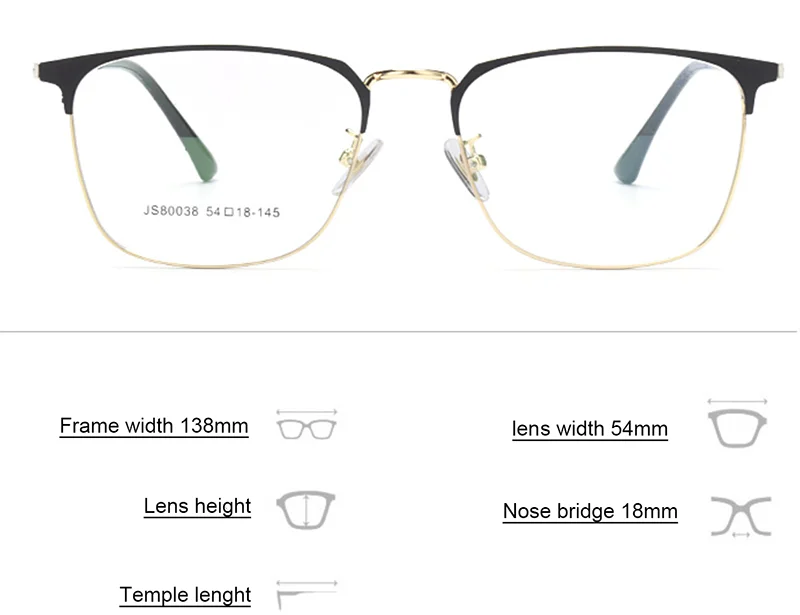 Custom made unisex fashion glass stainless steel eye glasses metal optical eyewear prescription spectacle eyeglasses frames mens