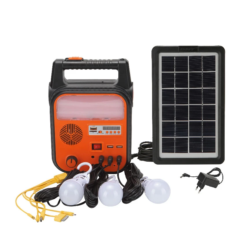 AT-9012B DAT solar energy  system kits  with MP3 and radio DC solar lighting kits with USB mobile phone function