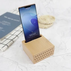 Mini Loudspeaker Wood Phone Loudspeaker Sound Amplifiers Wooden Wireless Speaker Mobile Phone Stand Holder
