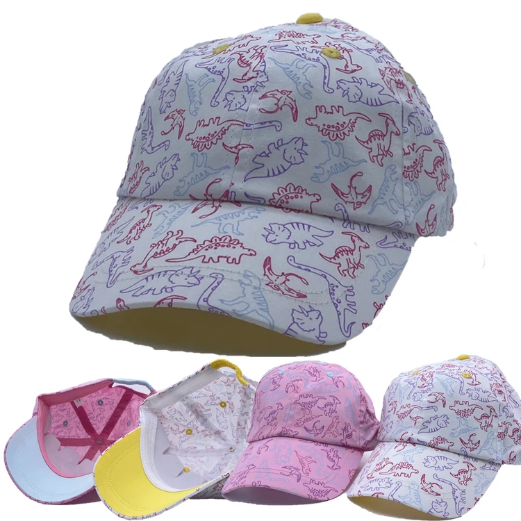 Hot Sale Multi Colors Printing Contrasting Colors under Brim Kid Girl Summer Camp School Baseball Sports Cap
