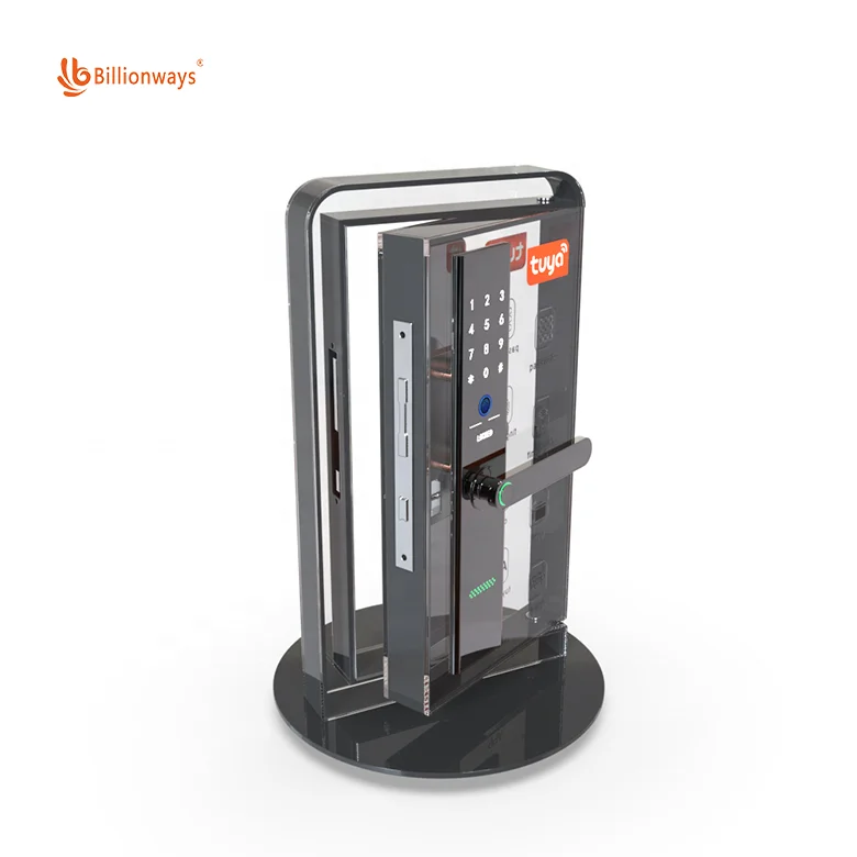 Factory direct sale acrylic multifunctional smart door lock display stand, desktop fingerprint smart door lock display stand