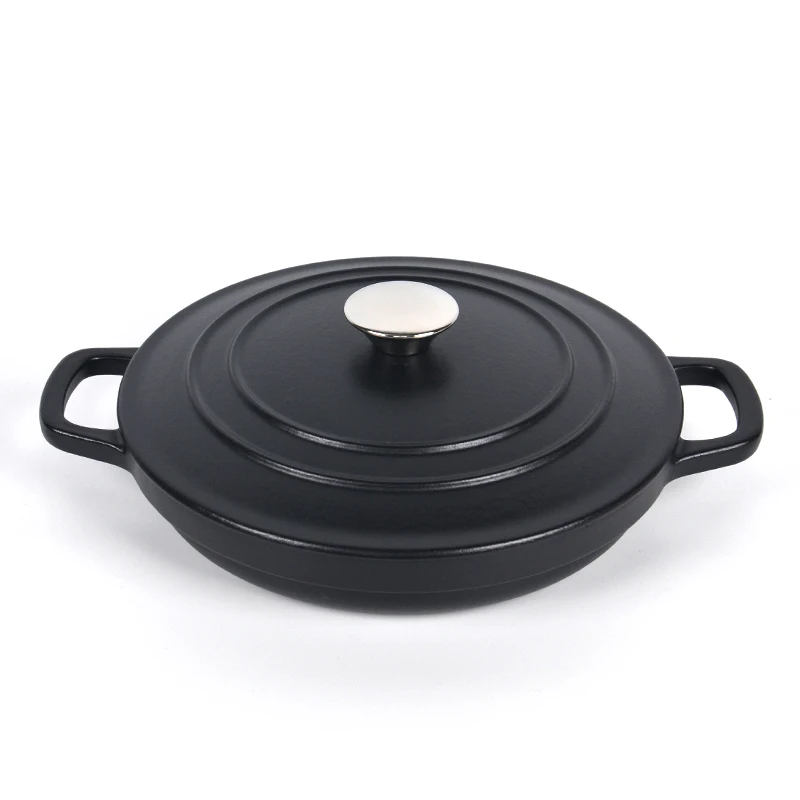 Enamel Cast Iron Casserole Covered Dutch Oven Set with Pan 4 in 1