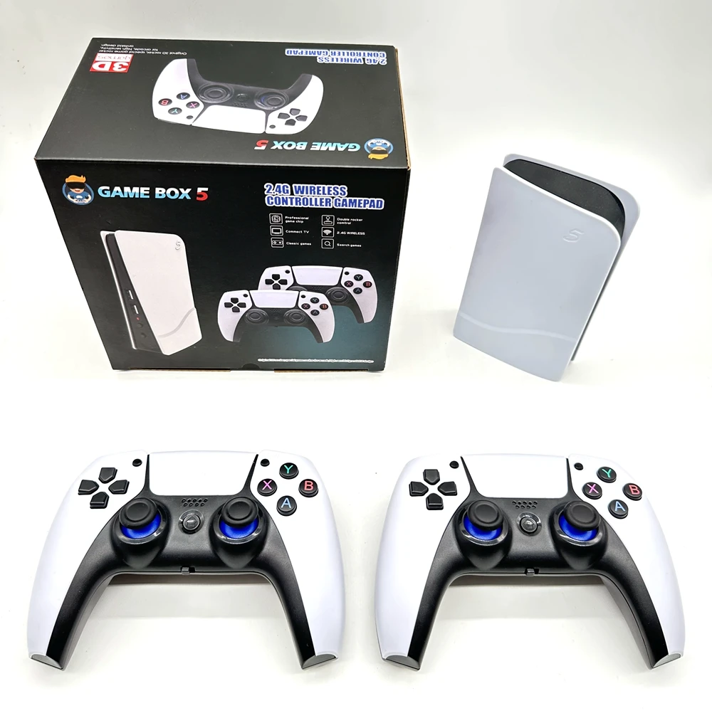 M5 Classic Game Console HD 4K Video 64GB 30000 Games TV  Wireless Controller P5 Plus Game Stick