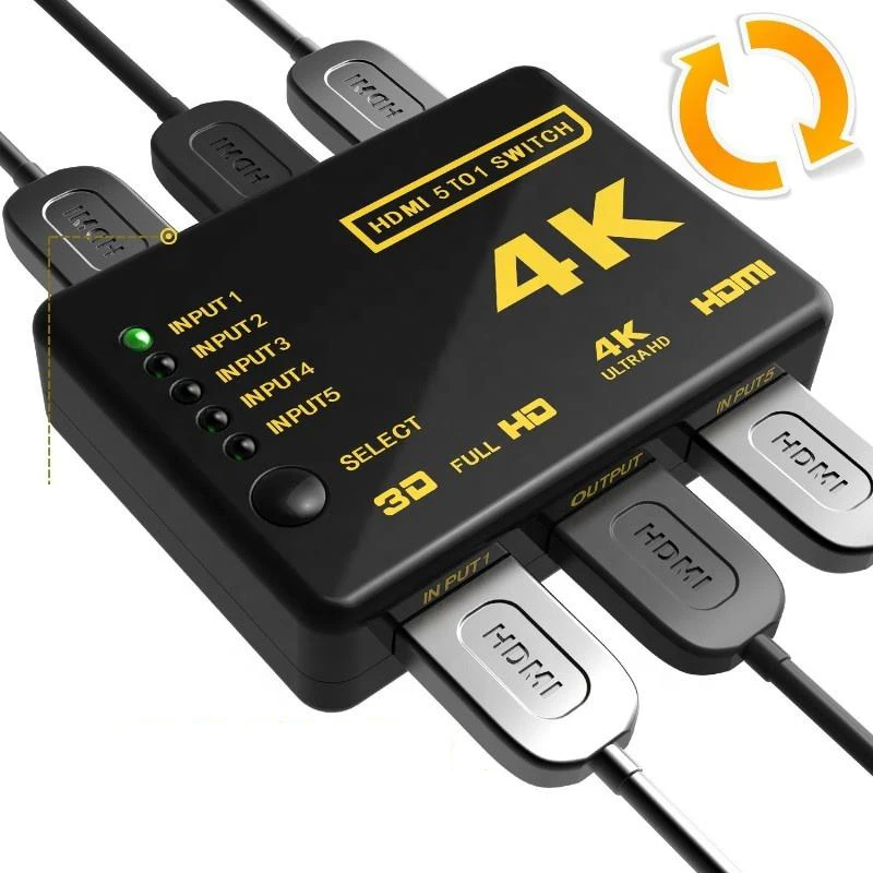 Высококачественный HDMI переключатель 5 в 1 с дистанционным управлением портов выход 4K видео сплиттер 5x1 - для PS