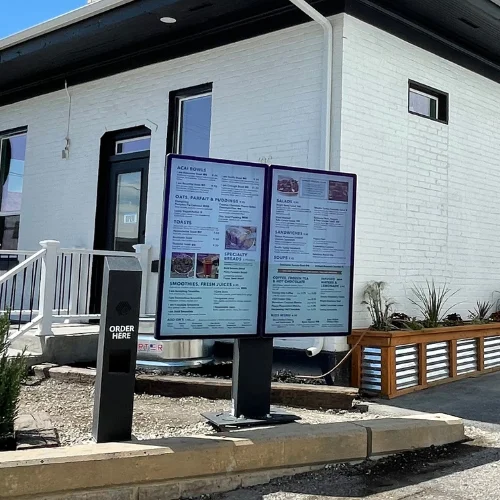 3000Nits Drive Thru Restaurants Menu Digital Signage Lcd Outdoor Advertising Panel Standing Waterproof Touch Order Screen