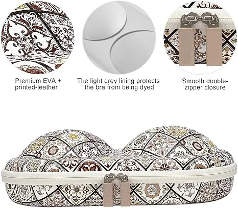 Customized breast pump storage case Underwear Zip Portable Storage Box Storage Carrying Bra Case For Ladies