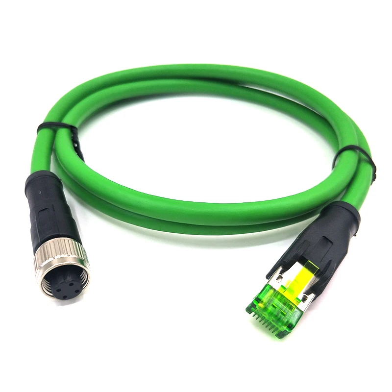 IP67 Waterproof Plastic 4 Pin Pole M12 Circular Connector Cable Rear Female Male Plug Dimensions Wiring with D Coding