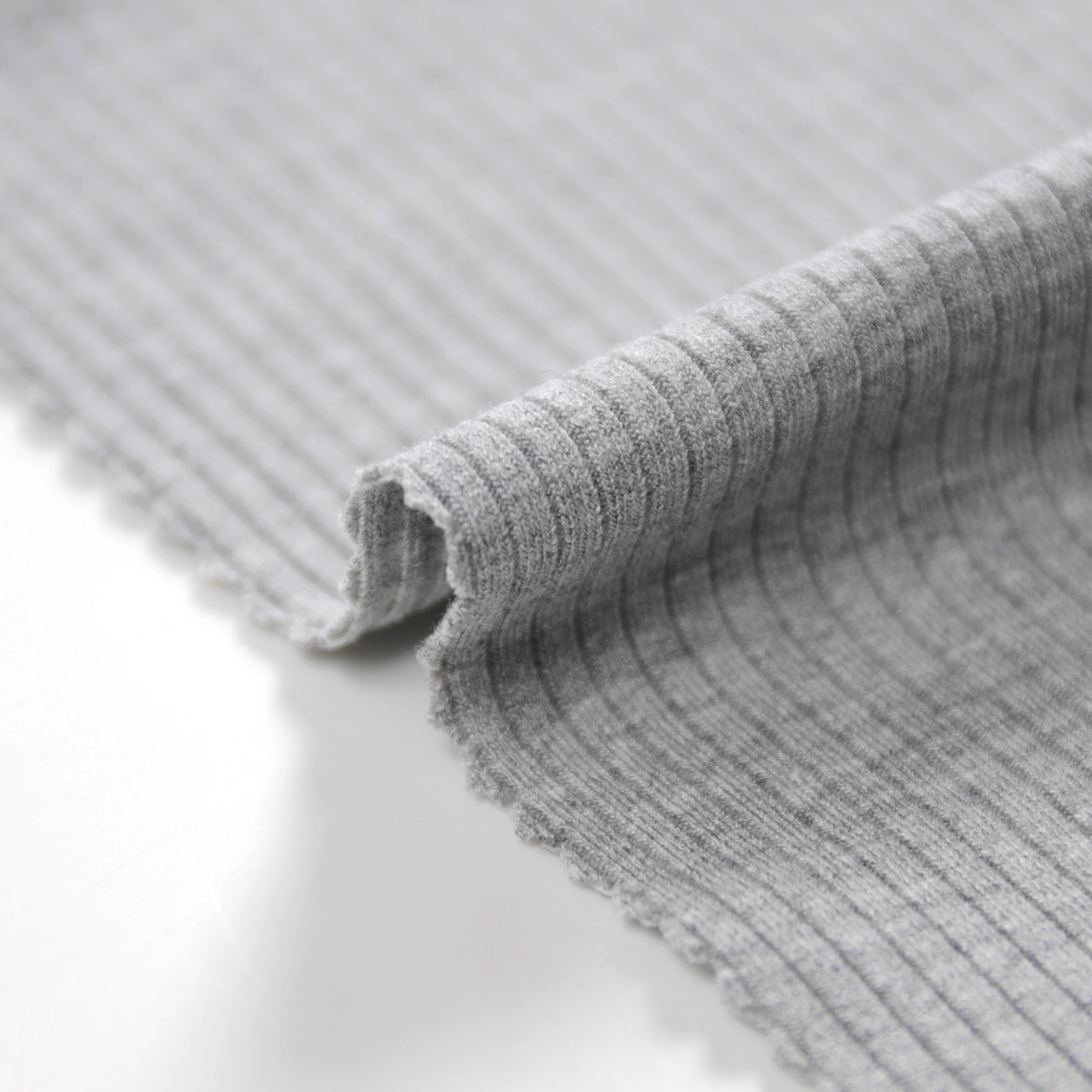 CHEAP PRICE HOT SALE TR SPANDEX 4*2 RIB GRS POLY LENZING VISCOSE SPANDEX A KNIT RIB FABRIC MELANGE SOFT HAND FEEL FOR GARMENT