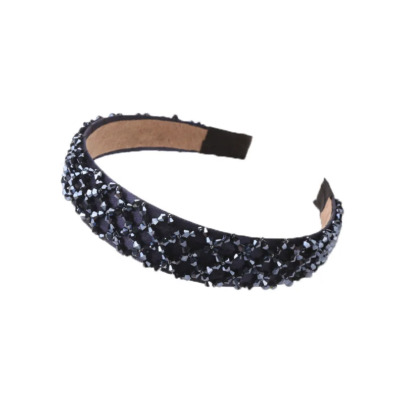 2020-2021 Hot Sale Baroco Style Sponge All Glass stones Wide Headband for Women and Girls